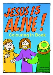01_Colouring_Jesus_Alive: Art and craft; Art and craft book; Bible story; Black and white; Colour; Coloring; Colouring; Line Art