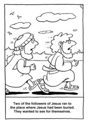 08_Colouring_Jesus_Alive: Art and craft; Art and craft book; Bible story; Black and white; BW; Coloring; Colouring; Line Art