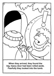 09_Colouring_Jesus_Alive: Art and craft; Art and craft book; Bible story; Black and white; BW; Coloring; Colouring; Line Art