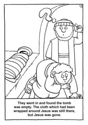10_Colouring_Jesus_Alive: Art and craft; Art and craft book; Bible story; Black and white; BW; Coloring; Colouring; Line Art