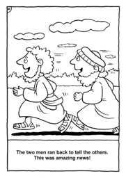 11_Colouring_Jesus_Alive: Art and craft; Art and craft book; Bible story; Black and white; BW; Coloring; Colouring; Line Art