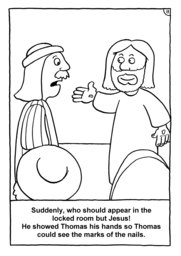 14_Colouring_Jesus_Alive: Art and craft; Art and craft book; Bible story; Black and white; BW; Coloring; Colouring; Line Art
