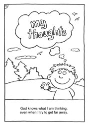 05_Colouring_God_Me: Bible story; Black and white; BW; Coloring; Colouring; Line Art