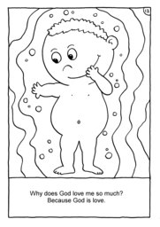 14_Colouring_God_Me: Bible story; Black and white; BW; Coloring; Colouring; Line Art