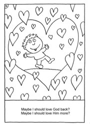 15_Colouring_God_Me: Bible story; Black and white; BW; Coloring; Colouring; Line Art