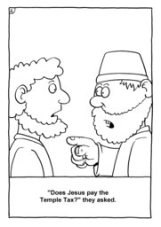 02_Colouring_Peter_Fish: Art and craft; Bible story; Black and white; BW; Coloring; Colouring; Line Art