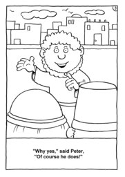 03_Colouring_Peter_Fish: Art and craft; Bible story; Black and white; BW; Coloring; Colouring; Line Art