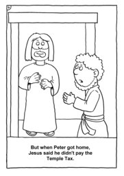 04_Colouring_Peter_Fish: Art and craft; Bible story; Black and white; BW; Coloring; Colouring; Line Art