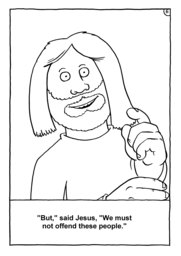 05_Colouring_Peter_Fish: Art and craft; Bible story; Black and white; BW; Coloring; Colouring; Line Art