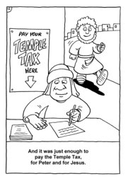 12_Colouring_Peter_Fish: Art and craft; Bible story; Black and white; BW; Coloring; Colouring; Line Art