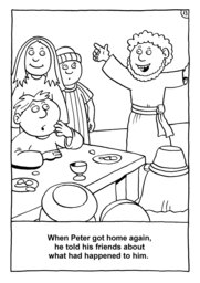 13_Colouring_Peter_Fish: Art and craft; Bible story; Black and white; BW; Coloring; Colouring; Line Art