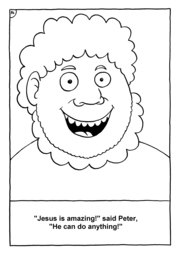14_Colouring_Peter_Fish: Art and craft; Bible story; Black and white; BW; Coloring; Colouring; Line Art