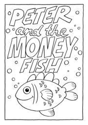 17_Colouring_Peter_Fish: Art and craft; Bible story; Black and white; BW; Coloring; Colouring; Line Art