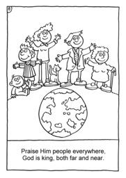 09_Colouring_Praise: Art and craft; Art and craft book; Bible story; BW; Coloring; Colouring; Line Art