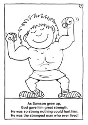 08_Colouring_Samson: Art and craft; Art and craft book; Bible story; BW; Coloring; Colouring; Line Art