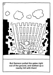 11_Colouring_Samson: Art and craft; Art and craft book; Bible story; BW; Coloring; Colouring; Line Art