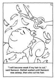 14_Colouring_Samson: Art and craft; Art and craft book; Bible story; BW; Coloring; Colouring; Line Art