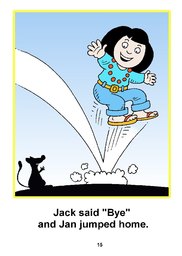 15_Jumpy_Jan: Alphabet; Colour; Reading books
