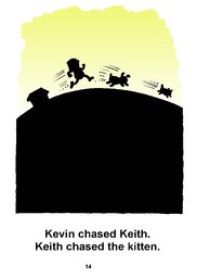 14_Kevin_Kitchen: Alphabet; Colour; Reading books