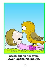13_Owen_Owl: Alphabet; Colour; Reading books