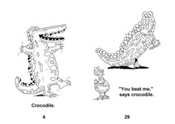 52_Hen_Crocodile: Animals; BW; Grammar; Reading books